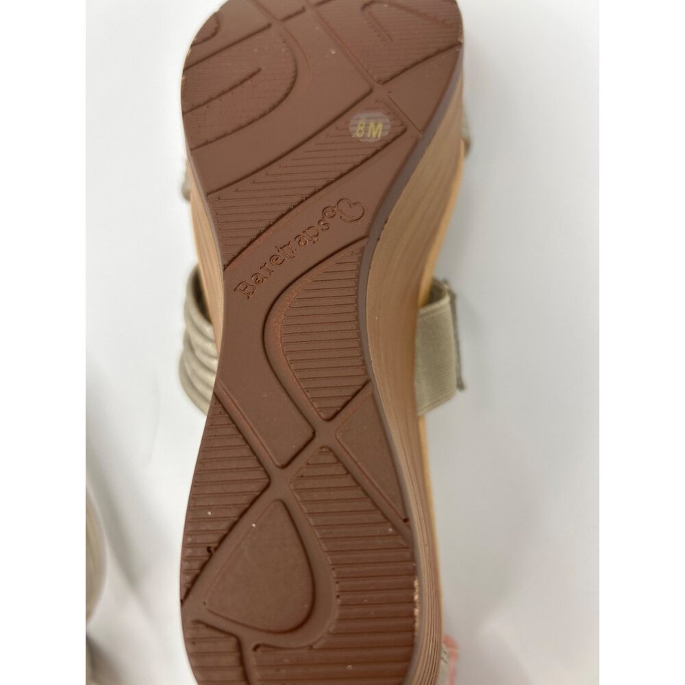 Baretraps Women's Strappy Stetchy Wedge Sandals Size 8M Gray Metallic - Picture 4 of 8